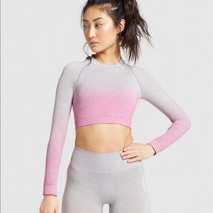 NWT, Gymshark Adapt Ombré L/S Crop Top XL